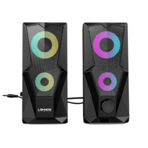 Caixa de Som Para Computador e Notebook Com Led e Botão de Volume