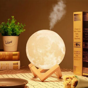 Humidificador Lua Com Led e Suporte - Compatível Com Essência Líquida