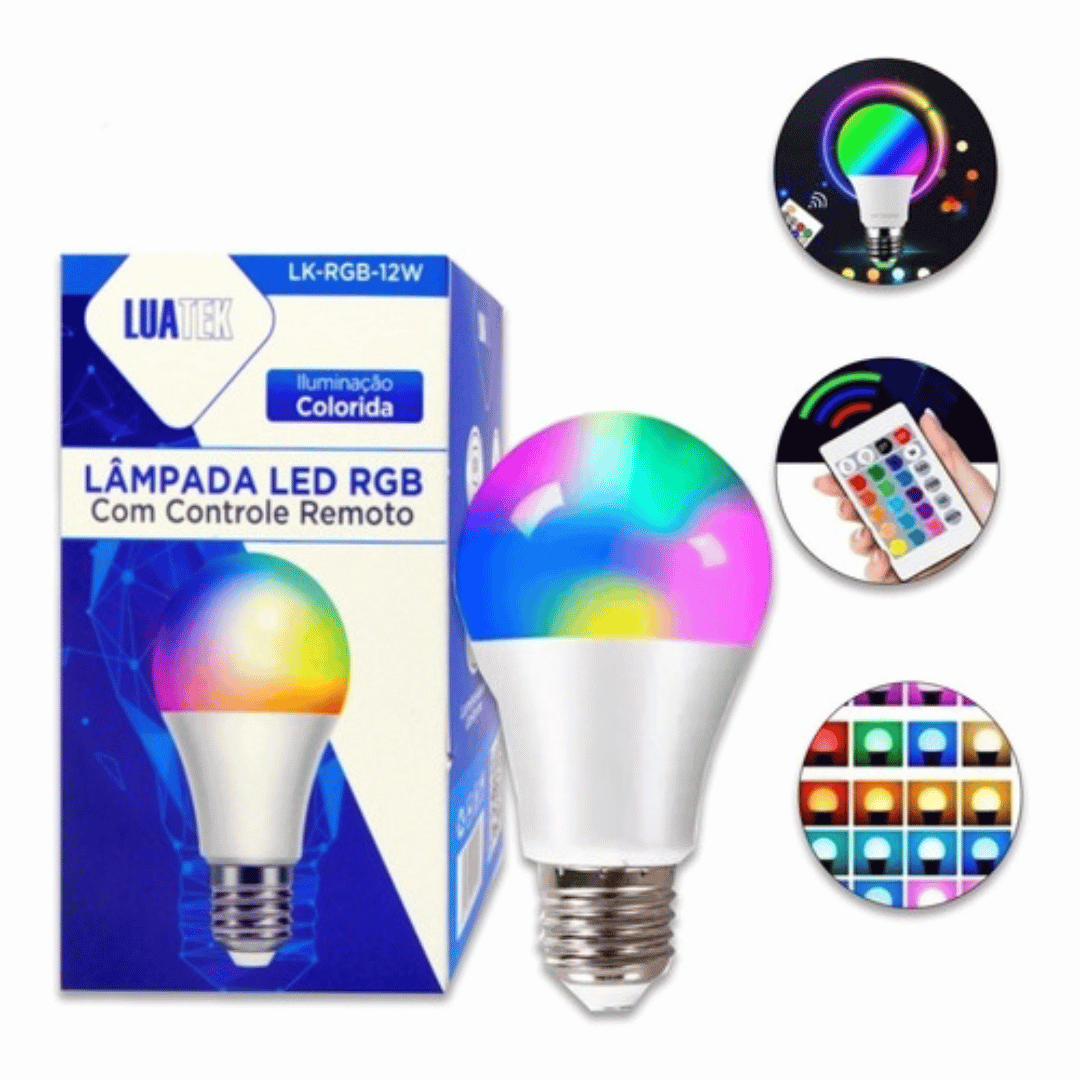 Lâmpada RGB 12W Com Controle Remoto - Imagem 2
