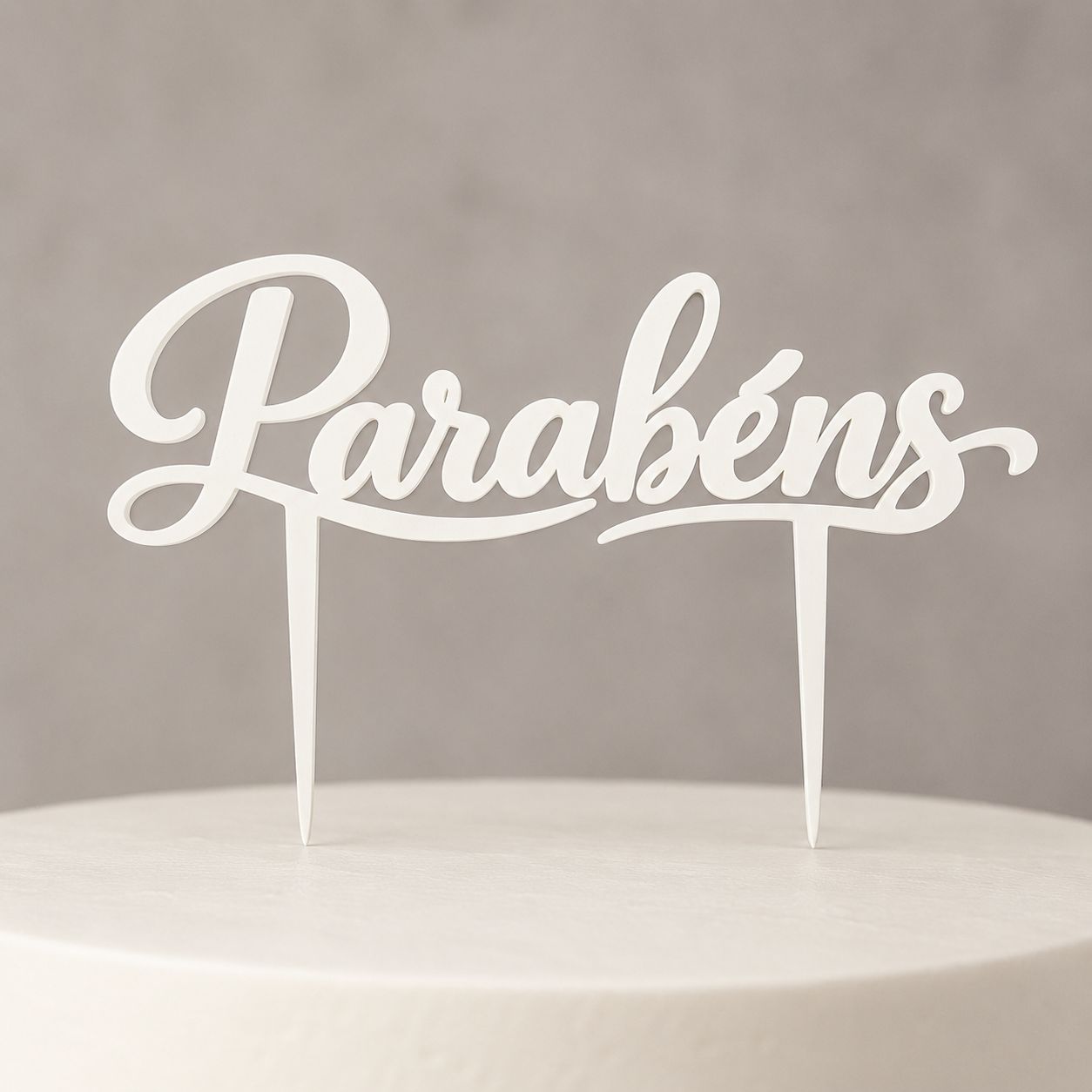 Topo de Bolo Parabéns 10x15cm Decoração Festa Aniversário